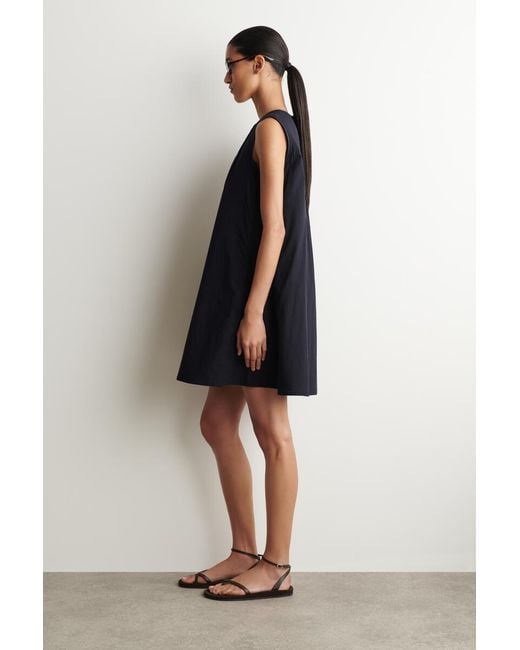 COS Blue Layered Pintucked Mini Dress