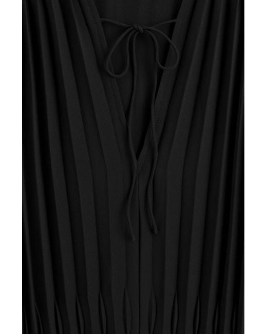 COS Black Tie-Front Pleated Georgette Blouse