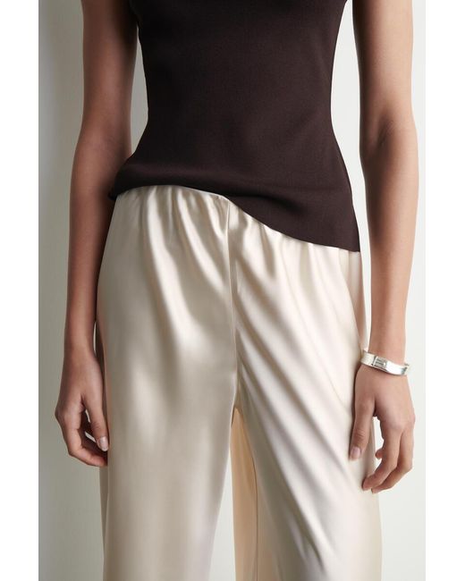 COS White Satin Wide-Leg Trousers