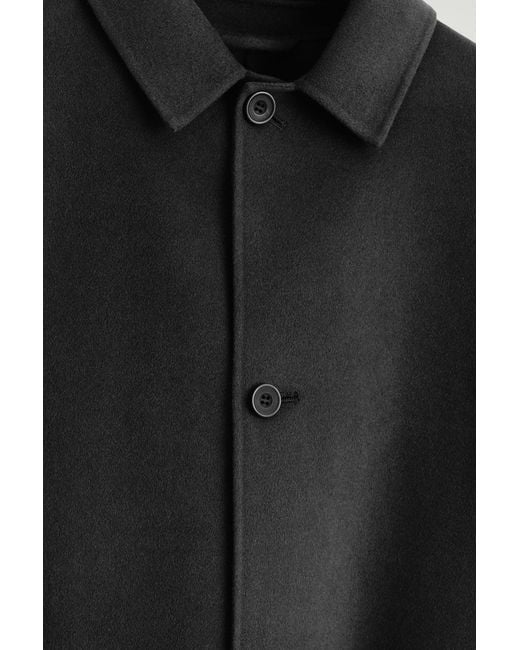 COS Black Double-Faced Wool Long Car Coat for men
