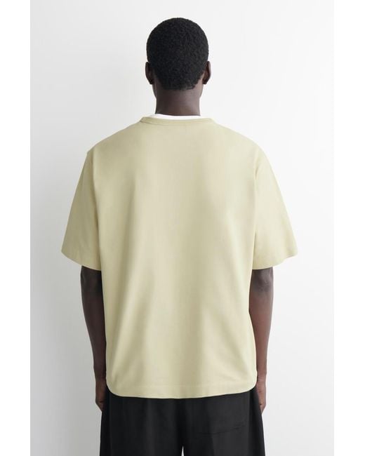 COS White Relaxed Garment-Washed Cotton T-Shirt for men