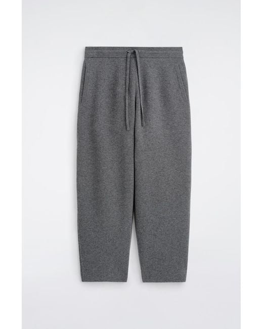 COS Gray Merino Wool Barrel-Leg Joggers for men