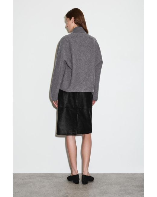 COS Gray Sculpted Merino Wool Jacket
