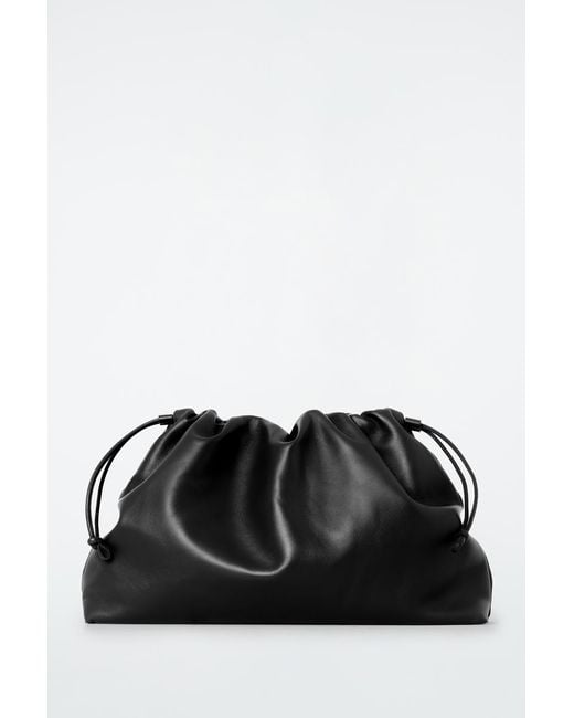 COS Black Cavatelli Clutch Bag