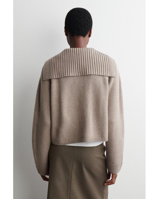 COS Natural Sailor-Collar Wool Cardigan