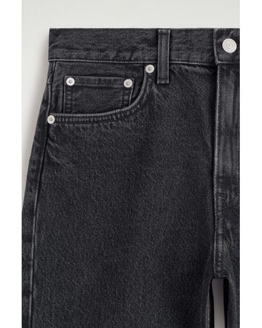 COS Blue Chord Straight-Leg Denim Shorts