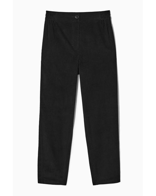 COS Black Relaxed-fit Corduroy Trousers
