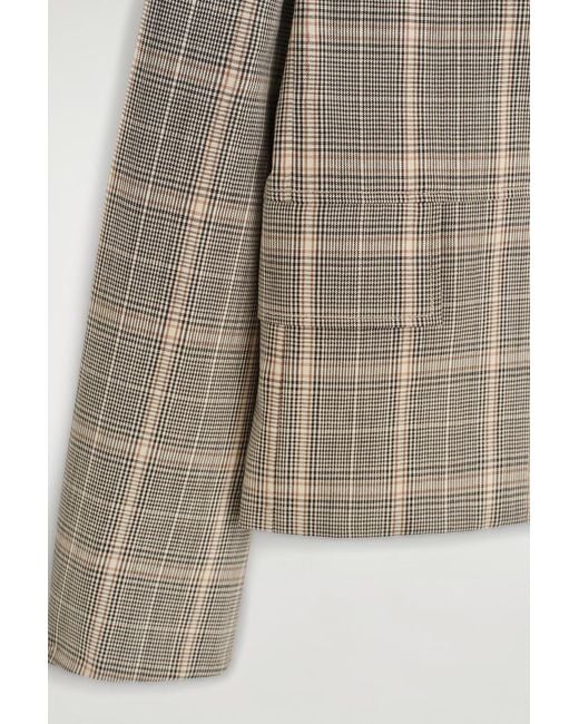COS Natural Checked Wool Jacket