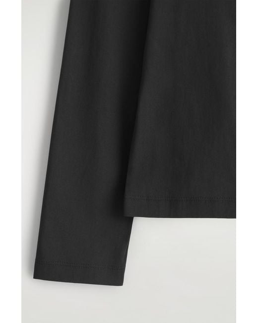 COS Black Cotton Long-Sleeved Top