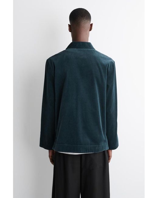 COS Blue Cotton-Corduroy Overshirt for men