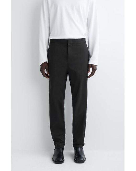 COS Black Cotton Slim-Leg Trousers for men