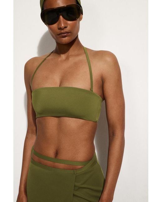 COS Green Bandeau Bikini Top