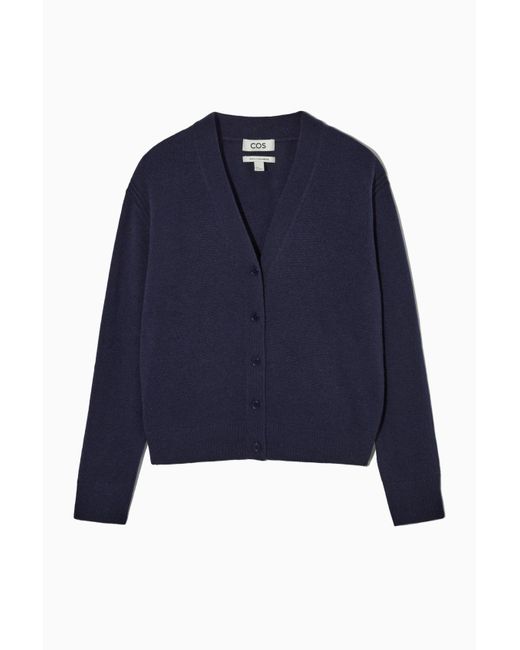 COS Pure Cashmere Cardigan in Blue | Lyst