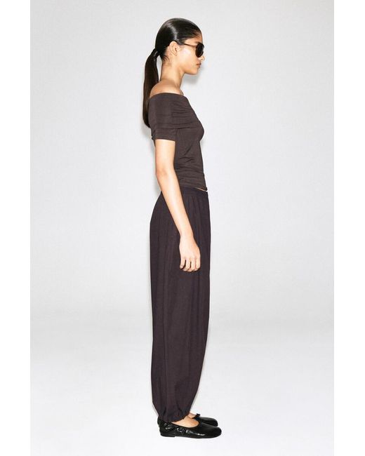 COS Brown Folded Off-The-Shoulder Top
