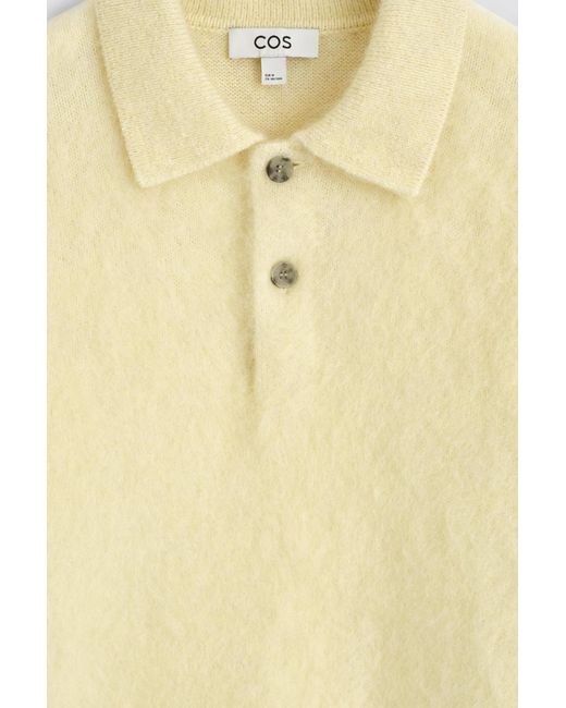 COS Yellow Brushed Mohair-Blend Polo Sweater for men