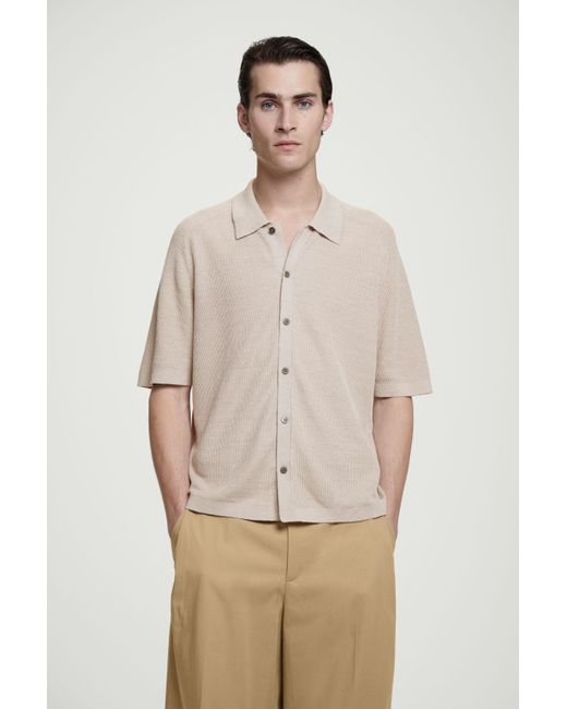 COS Natural Ribbed-knit Linen Shirt for men