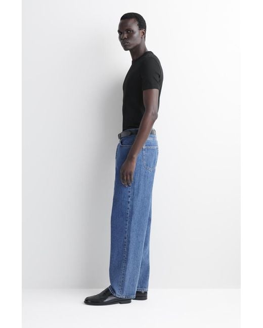 COS Black Slim Ribbed Cotton T-shirt for men