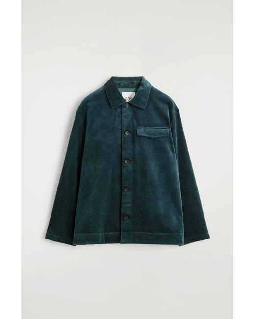 COS Blue Cotton-Corduroy Overshirt for men