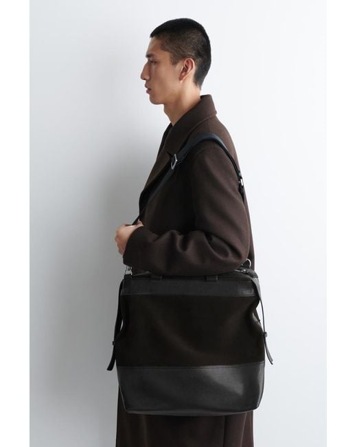 COS Black City Messenger Bag for men