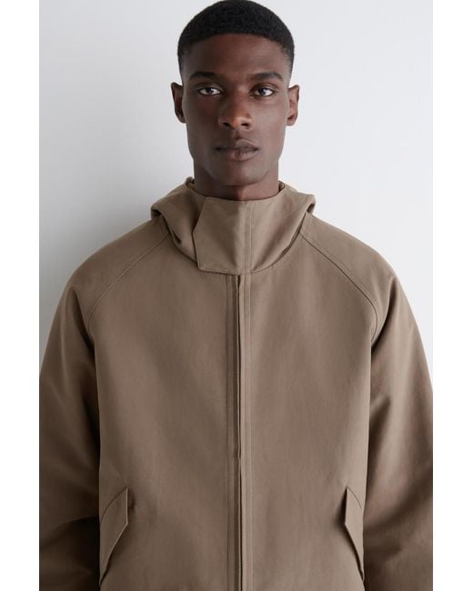 COS Natural Technical Cotton Hooded Jacket for men