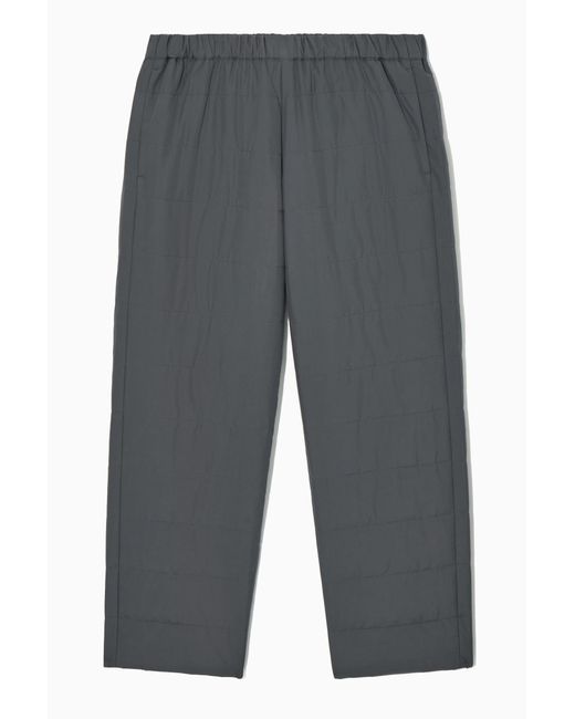COS Gray Quilted Padded Trousers for men