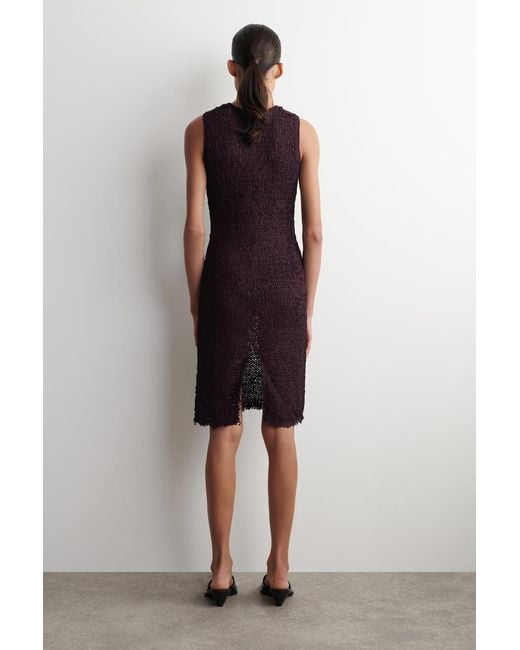 COS Blue Crochet-Knit Tape-Yarn Midi Dress