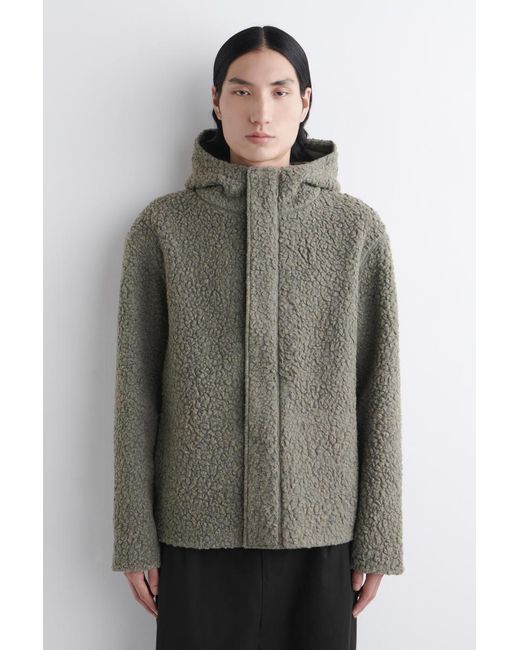 COS Green Hooded Teddy Jacket for men