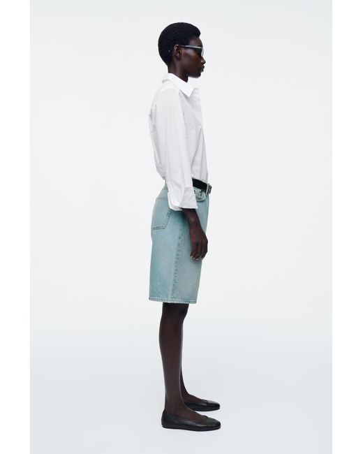 COS Blue Longline Denim Shorts for men