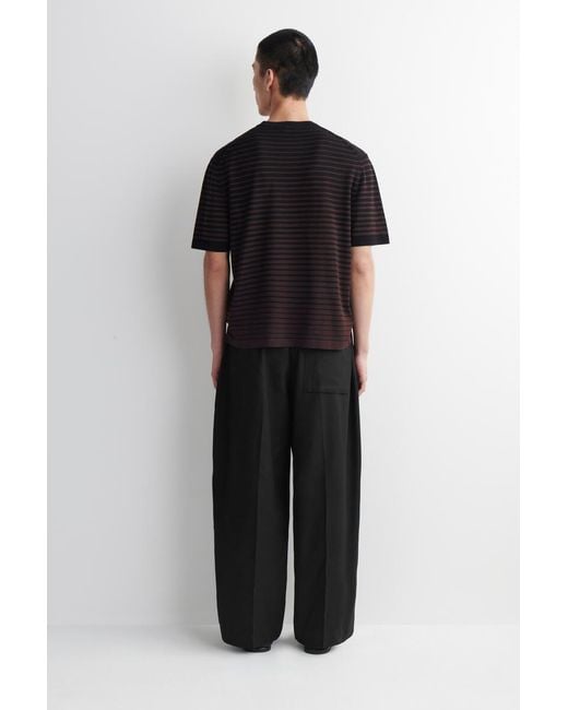 COS Black Barrel-Leg Drawstring Pants for men