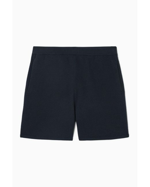 COS Blue Waffle-knit Shorts for men