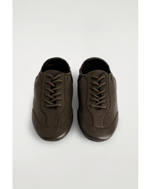 COS Brown Leather Ballet Trainers