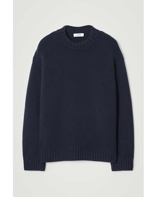 COS Blue Chunky Pure Cashmere Crew-Neck Sweater for men