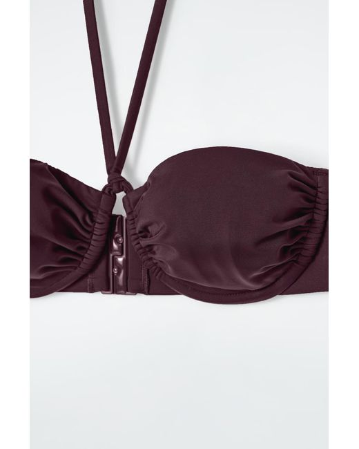 COS Ruched Underwired Halterneck Bikini Top