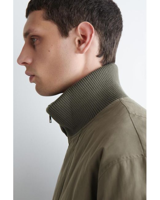COS Padded Cotton Flight Jacket in Green for Men | Lyst