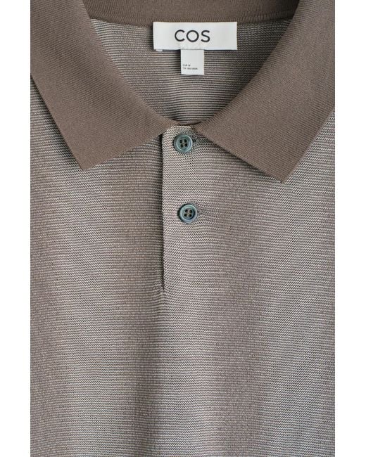 Polo En Maille À Rayures Diffuses COS pour homme en coloris Gray