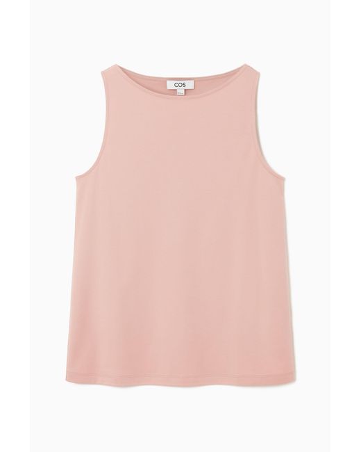 COS Pink Boat-neck Tank Top