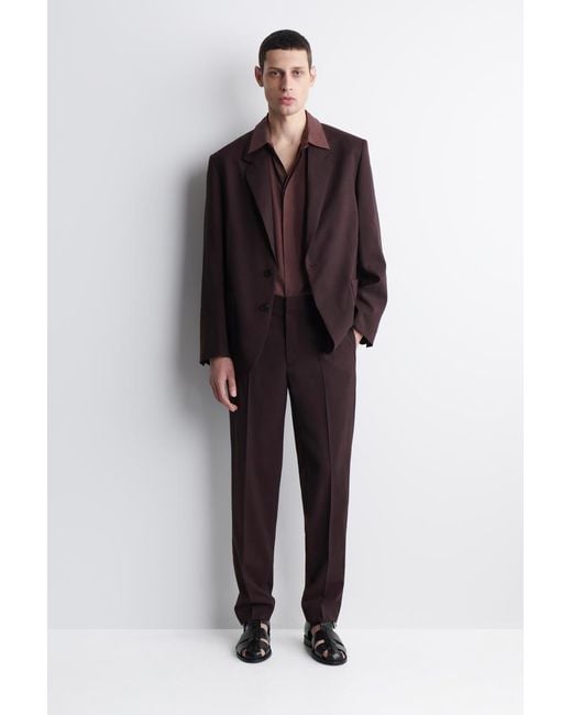 COS Brown Fluid Wool Blazer for men