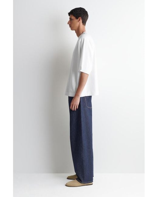 COS White Oversized Interlock Cotton T-Shirt for men