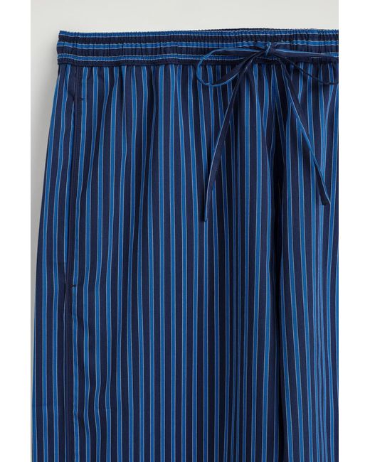 COS Blue Piped Striped Drawstring Pants