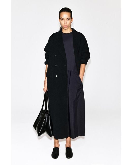COS Blue Dropped-Waist Contrast-Panel Midi Dress