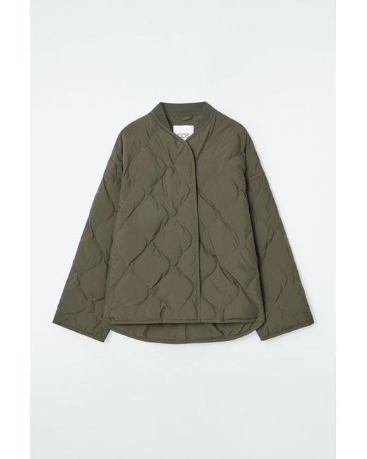 COS Green Oversized Quilted Jacket