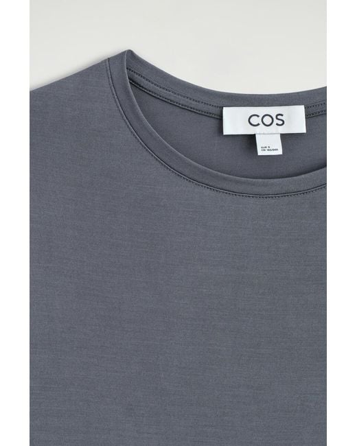 COS Blue Fluid Silk T-Shirt