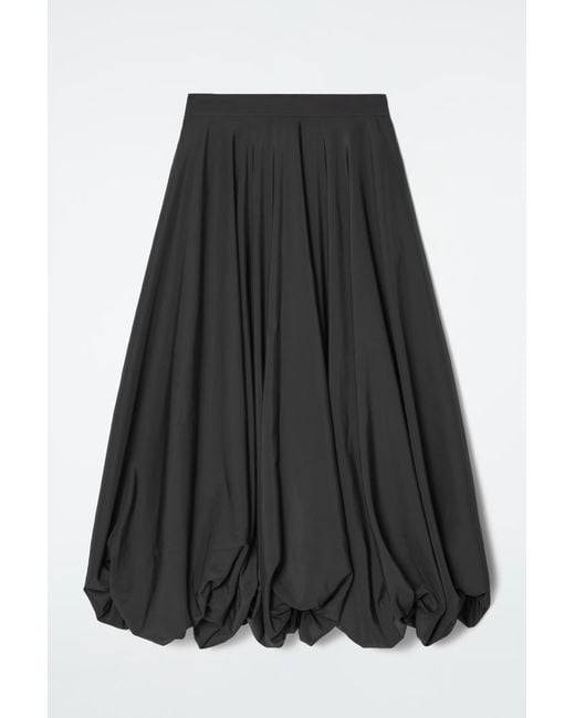COS Black Bubble-hem Maxi Skirt