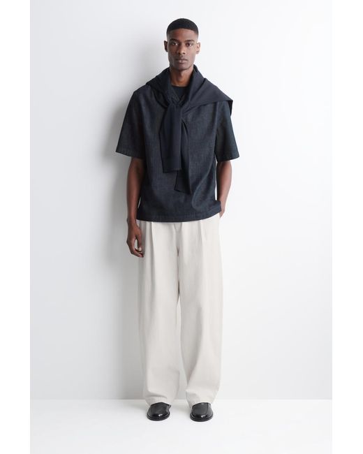 COS Blue Denim Popover Shirt for men