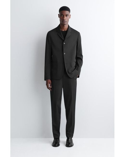 COS Black Slim Unstructured Tech-Twill Blazer for men