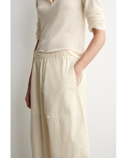 COS Natural Cotton Barrel-Leg Utility Pants