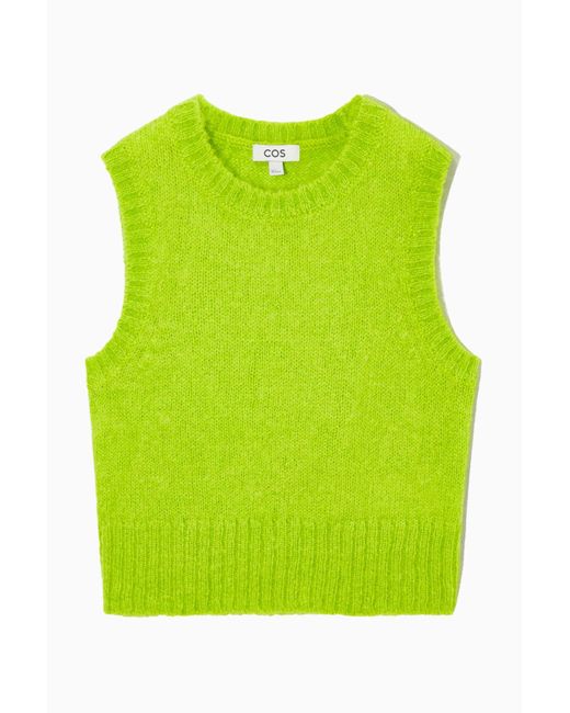 COS Wool Regularfit Mohair Knitted Vest in Green Lyst