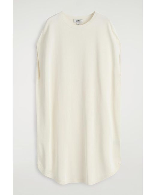 COS White Circle-Cut Knitted Dress