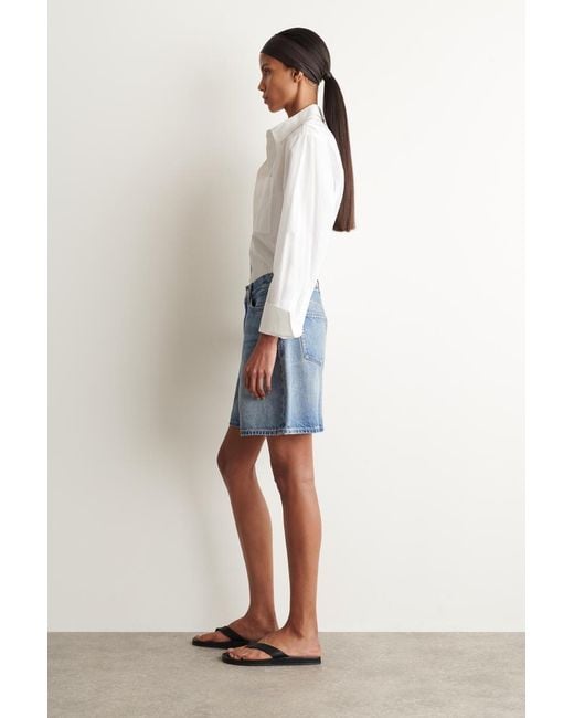 COS Blue High-rise Denim Shorts