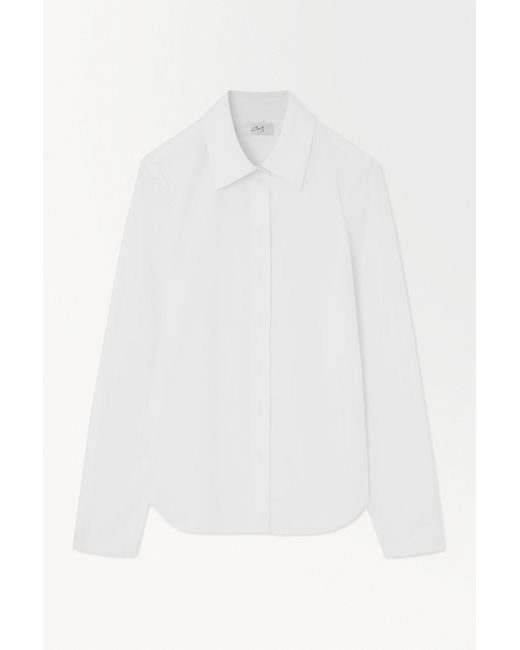 COS White The Cotton-silk Shirt